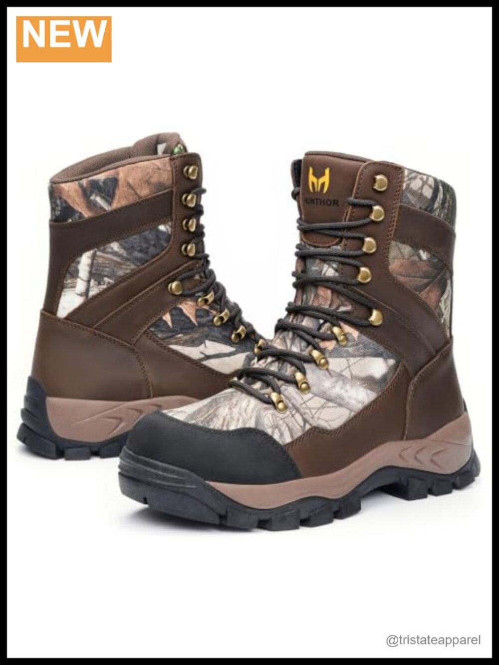 Hunthor Men's 8-Inch Hunting Boots Full-Grain Leather 900D Oxford